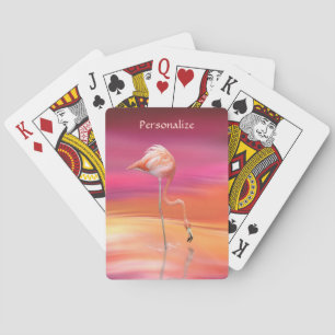 Jeu De Cartes Elégant Flamant rose rose aquarelle Art personnali