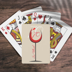 Jeu De Cartes Elégant Funny Red Wine 70 alors quel 70e anniversa