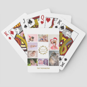 Jeu De Cartes Elegant Gold Family Photo Collage Fête des Mères
