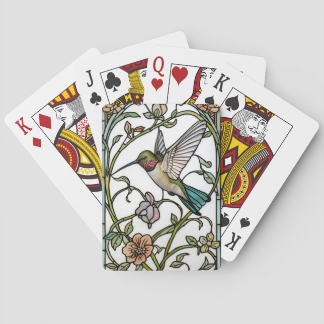 Jeu De Cartes Elegant hummingbird artwork botanical boho chic (dos)
