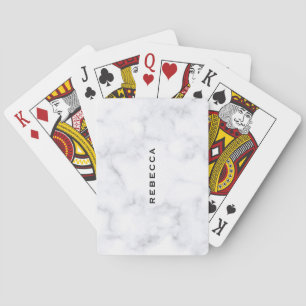 Jeu De Cartes Elégant Marbre blanc gris Faux