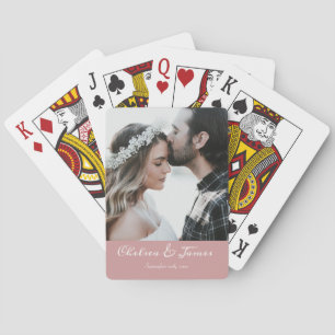 Jeu De Cartes Élégant Mariage de calligraphie photo Dusty rose