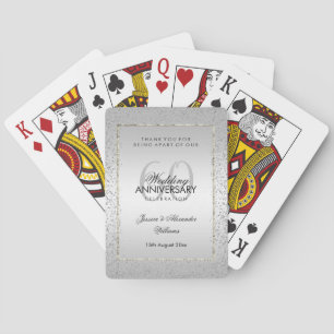 Jeu De Cartes Élégant Mariage de diamant Silver Confetti 60e