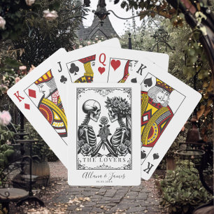 Jeu De Cartes Élégant Mariage de Tarot gothique noir et blanc