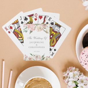 Jeu De Cartes Élégant Mariage floral rose pâle Personnalisé