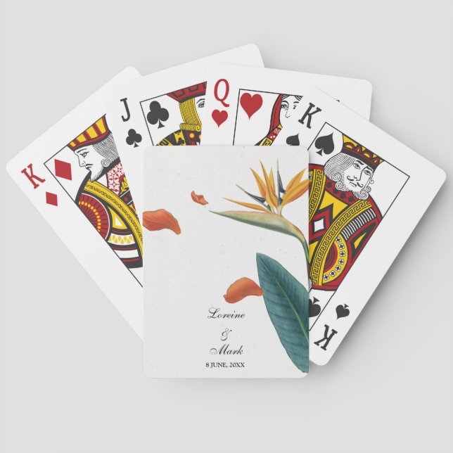 Jeu De Cartes Élégant Mariage floral tropical (dos)