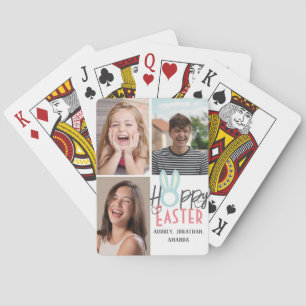 Jeu De Cartes élégant moderne Pâques, famille trois photo collag