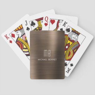 Jeu De Cartes Élégant Monogramme Brown
