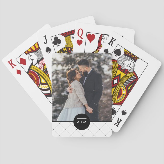 Jeu De Cartes Élégant monogramme circulaire (dos)