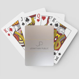 Jeu De Cartes Elégant Monogramme Faux Or personnalisé