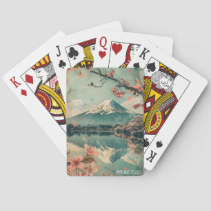 Jeu De Cartes Élégant Mont Fuji Japon Voyage Vintage