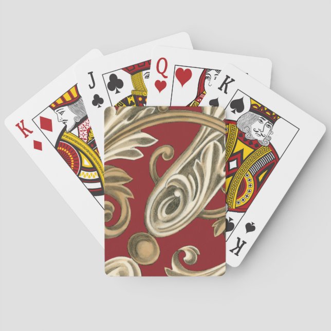 Jeu De Cartes Elégant Motif Botanique avec Foliage Tan (dos)