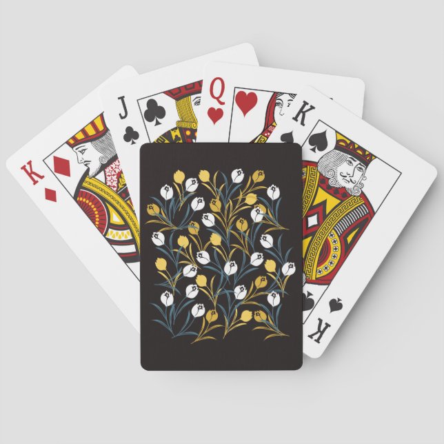 Jeu De Cartes Élégant motif floral de Tulipe (dos)