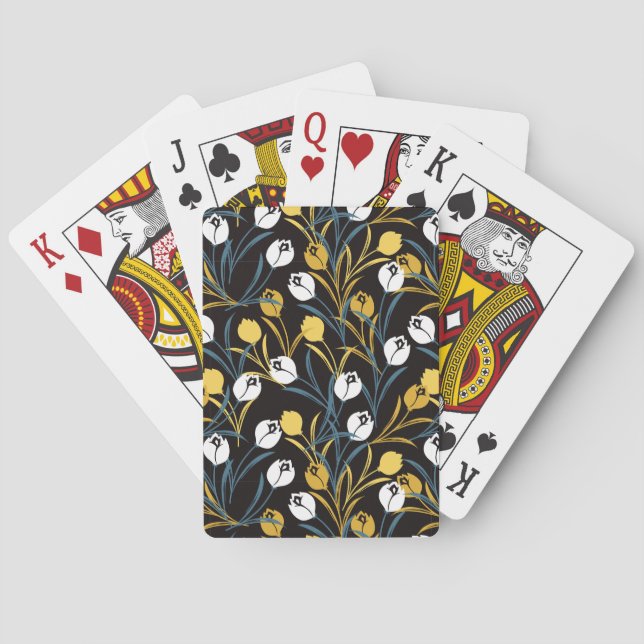 Jeu De Cartes Élégant motif floral de Tulipe (dos)