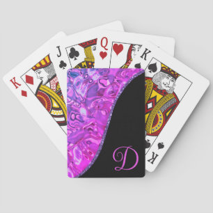 Jeu De Cartes Élégant noir rose chaud violet Parties scintillant