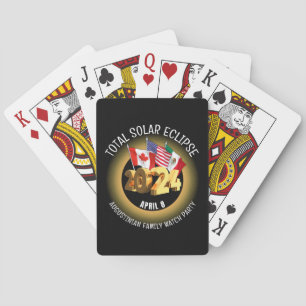 Jeu De Cartes Élégant noir TOTAL ÉLIPSE SOLAIRE 2024 Indicateurs