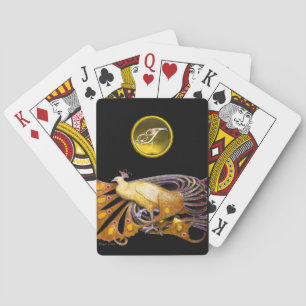 JEU DE CARTES ÉLÉGANT PAPIER EN TOPAZ JAUNE MONOGRAMME