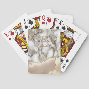 Jeu De Cartes Élégant Parties scintillant or élégant Monogramme 
