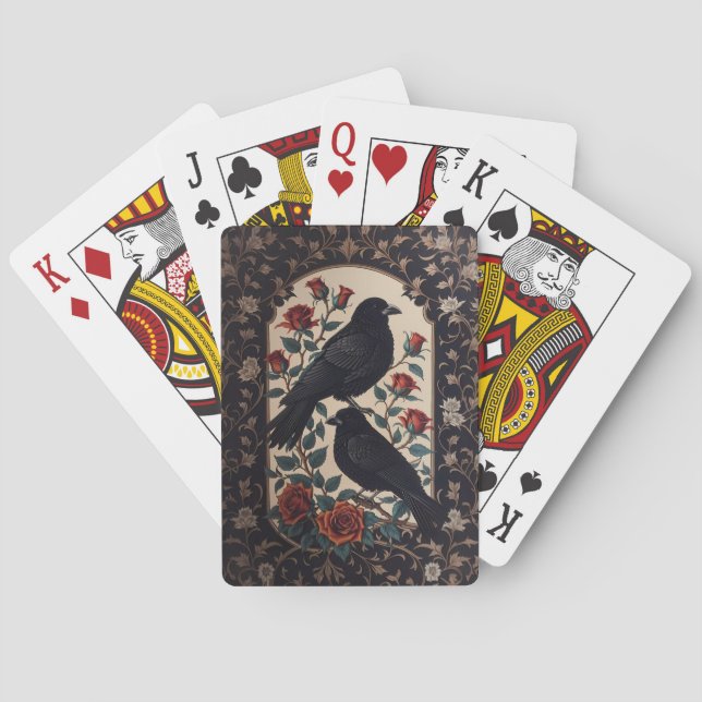 Jeu De Cartes Élégant Ravin Gothique Avec Rose (dos)