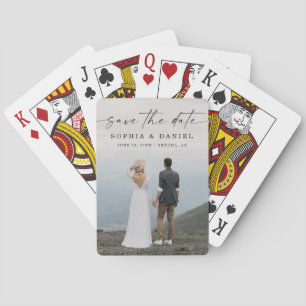 Jeu De Cartes Élégant Script Moderne Enregistrer La Date