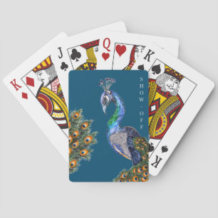 Jeu De Cartes Élégant spectacle de paon aquarelle