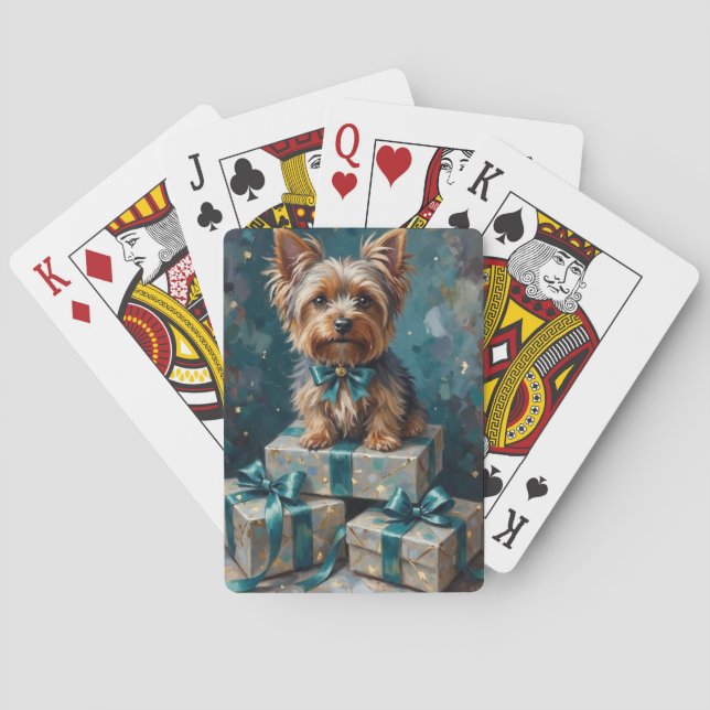 Jeu De Cartes Elegant Yorkshire Terrier Dog Holiday Gift Stack (dos)