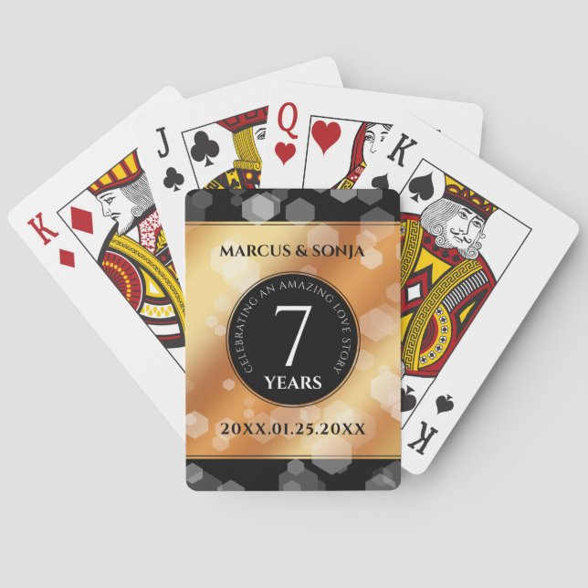 Jeu De Cartes Élégante 7ème anniversaire du Mariage de cuivre (dos)
