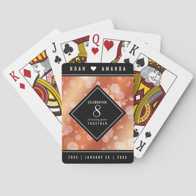 Jeu De Cartes Élégante 8ème anniversaire du Mariage de bronze (dos)