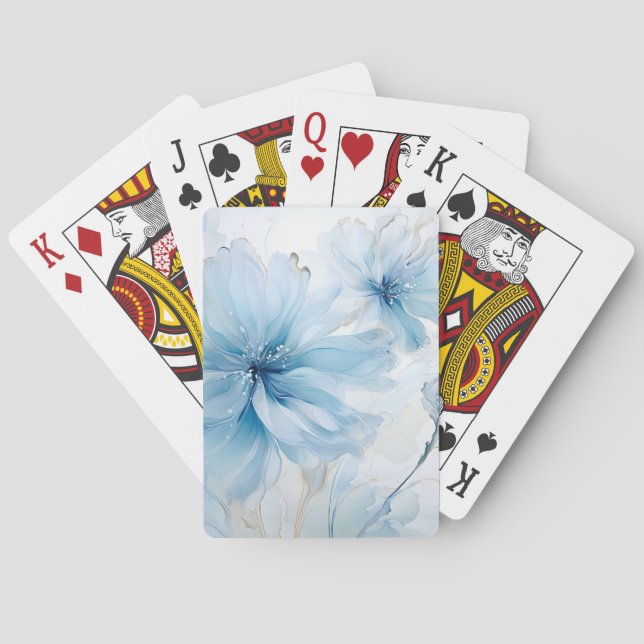 Jeu De Cartes Elégante aquarelle à fleurs florales d'Aquarelle (dos)