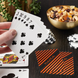 Jeu De Cartes Élégante bande diagonale noire et orange Nom