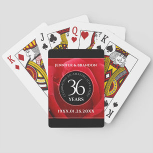 Jeu De Cartes Élégante célébration du 36e anniversaire du Mariag