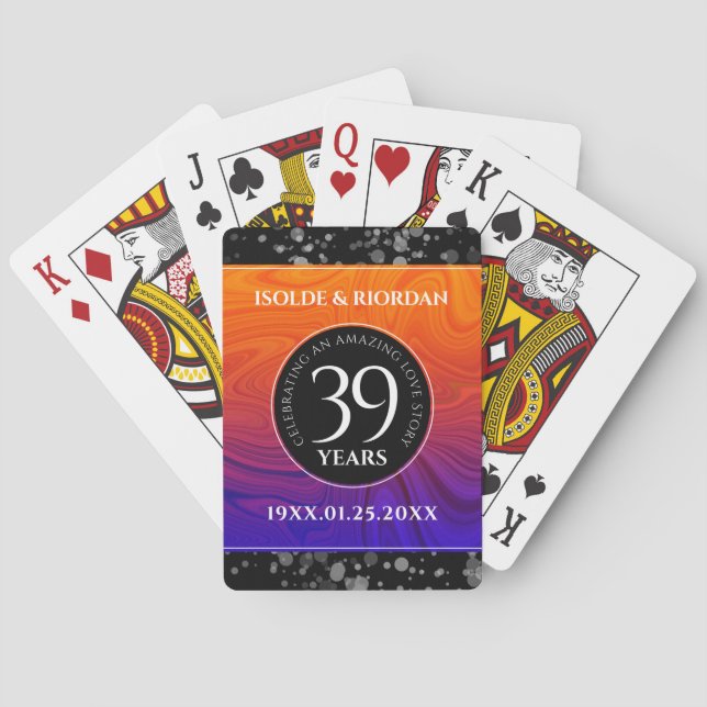 Jeu De Cartes Élégante célébration du 39e anniversaire du Mariag (dos)