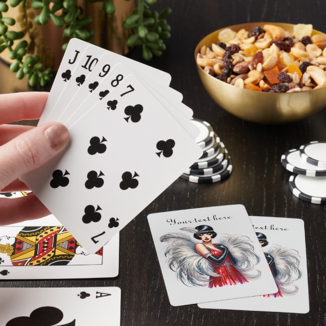 Jeu De Cartes Élégante dame Art déco ajouter du texte (In Situ)