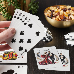 Jeu De Cartes Élégante dame Art déco ajouter du texte