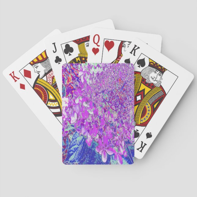 Jeu De Cartes Élégante Hydrangée violette et bleu limelight (dos)