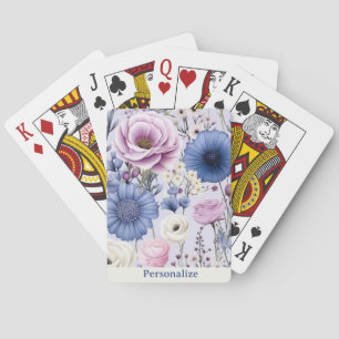 Jeu De Cartes Elégante Lavande Bleu Fleur Jardin Floral