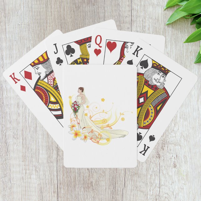 Jeu De Cartes Élégante mariée florale Conception Mariage romanti (Créateur téléchargé)