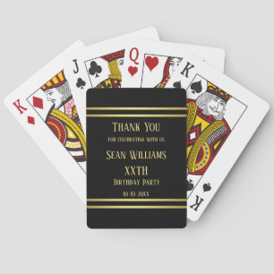 Jeu De Cartes Elégante Masculine Or & Noir Anniversaire