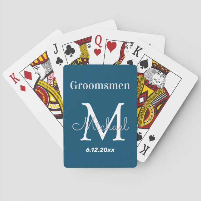 Jeu De Cartes élégante salle de bain personnalisée, bleu blanc (dos)