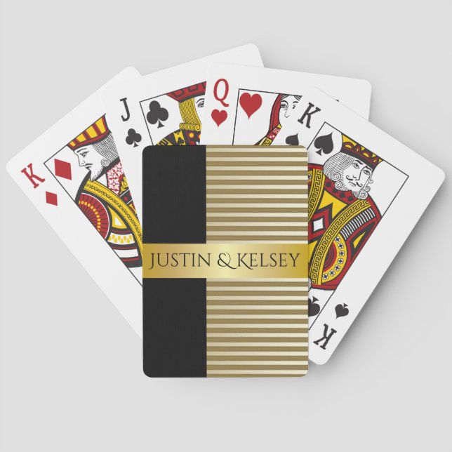 Jeu De Cartes Élégants noms de couples personnalisés (dos)