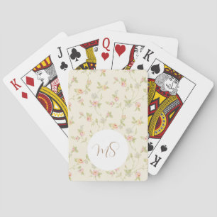 Jeu De Cartes Élégants Roses Vintages Customisés