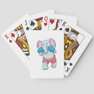 Jeu De Cartes Eléphant à la boxe avec gants de boxe