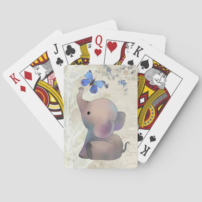 Jeu De Cartes Éléphant avec papillon (dos)