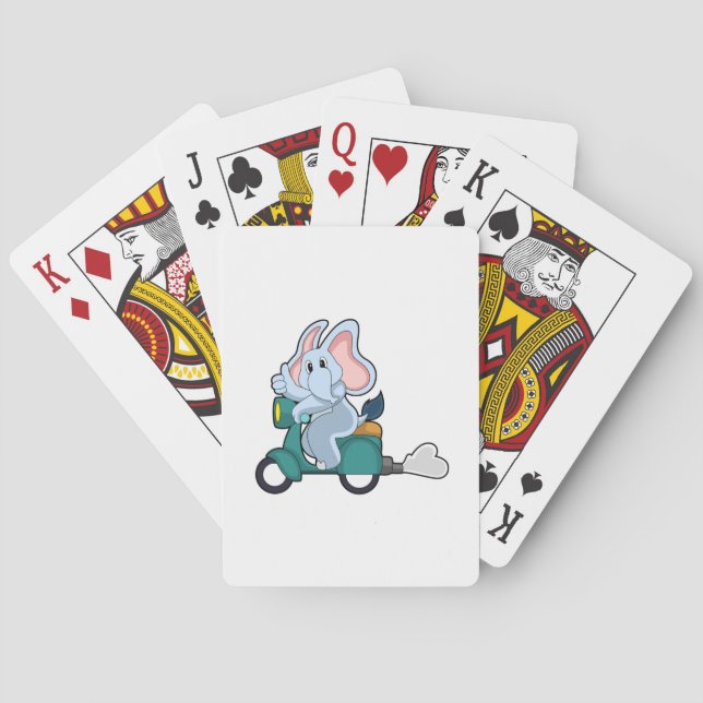 Jeu De Cartes Elephant comme vélo avec scooter (dos)