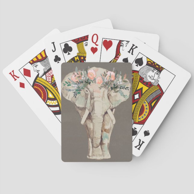 Jeu De Cartes Eléphant de la Couronne de fleurs II (dos)
