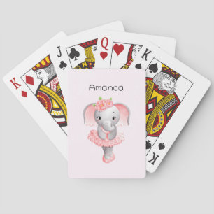 Jeu De Cartes Eléphant rose et gris mou Ballerina