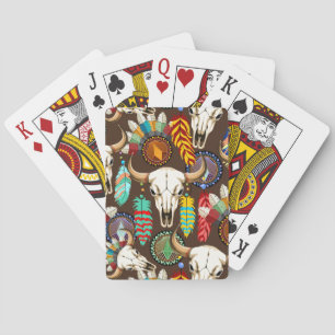 Jeu De Cartes Emblème amérindien de crâne de buffle