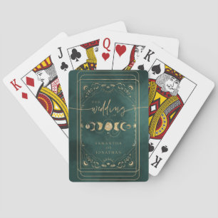 Jeu De Cartes Emerald Green & Faux Gold Tarot Mariage céleste