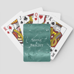 Jeu De Cartes Emerald Green Glitzy Marble personnalisé