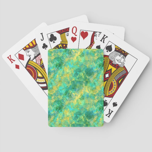 Jeu De Cartes Émeraude Vert Crumpled Texture (dos)